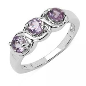 Ring - Beautiful Womens Sterling Silver 0.75 CTW Amethyst Size6.75 Designer Ring